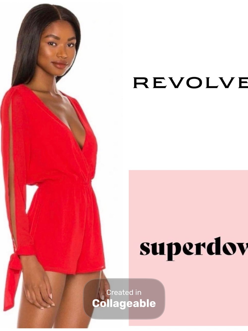 ‼️WOW‼️❤️Superdown Women’s Red V-Neck Long Sleeve Romper NWT‼️